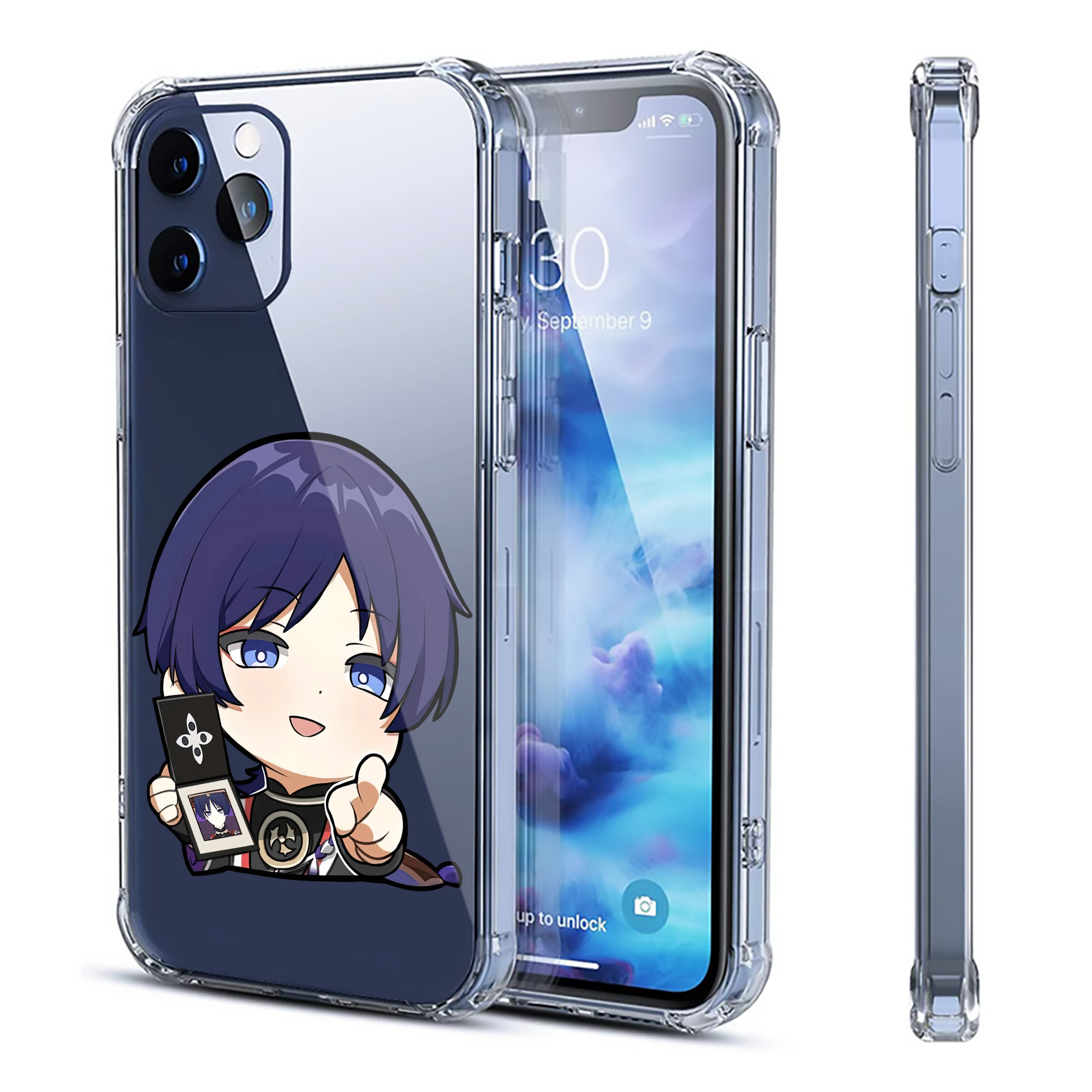 げんし神 さんペい genshin Sanpei 【iPhone 12シリーズ対応】透明スマホケース（クリアソフトケース）